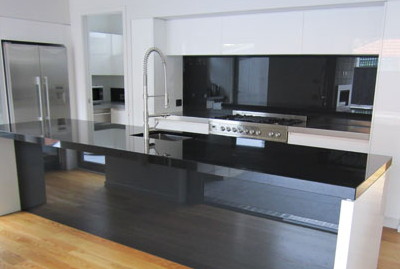 Black mirror splashback Arundel