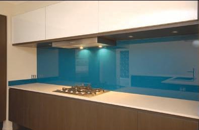 Ocean Blue Glass Splashback Gold Coast